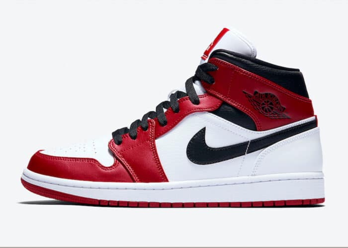 Air Jordan 1 Mid Chicago White Heel