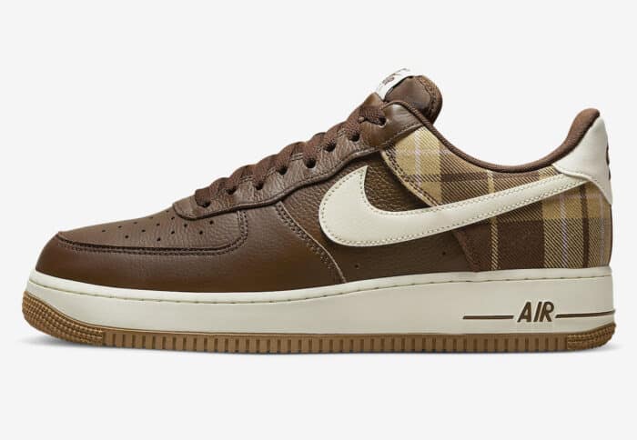 Nike AF1 Low Plaid Cacao Wow Pale Ivory