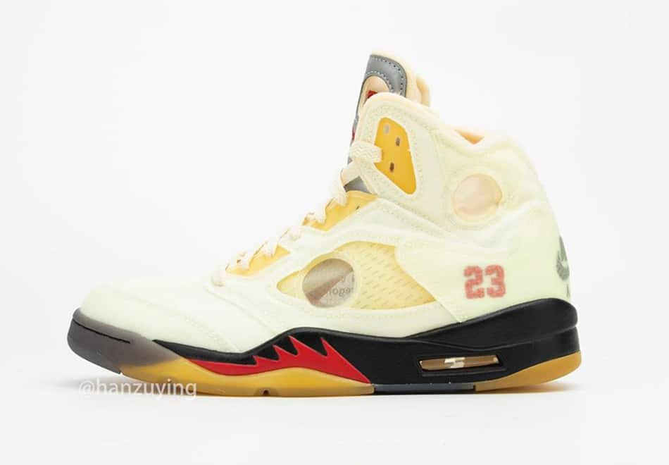 Off-White x Jordan 5 Sail Fire Red