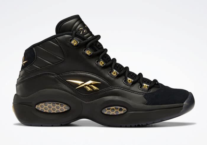Reebok Question Mid Black Gold Sneakers