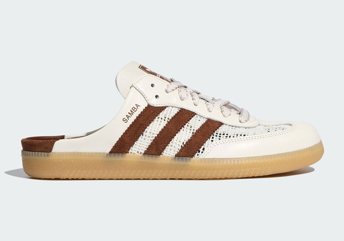 adidas Samba Mule HP5050 wit bruin open-knit