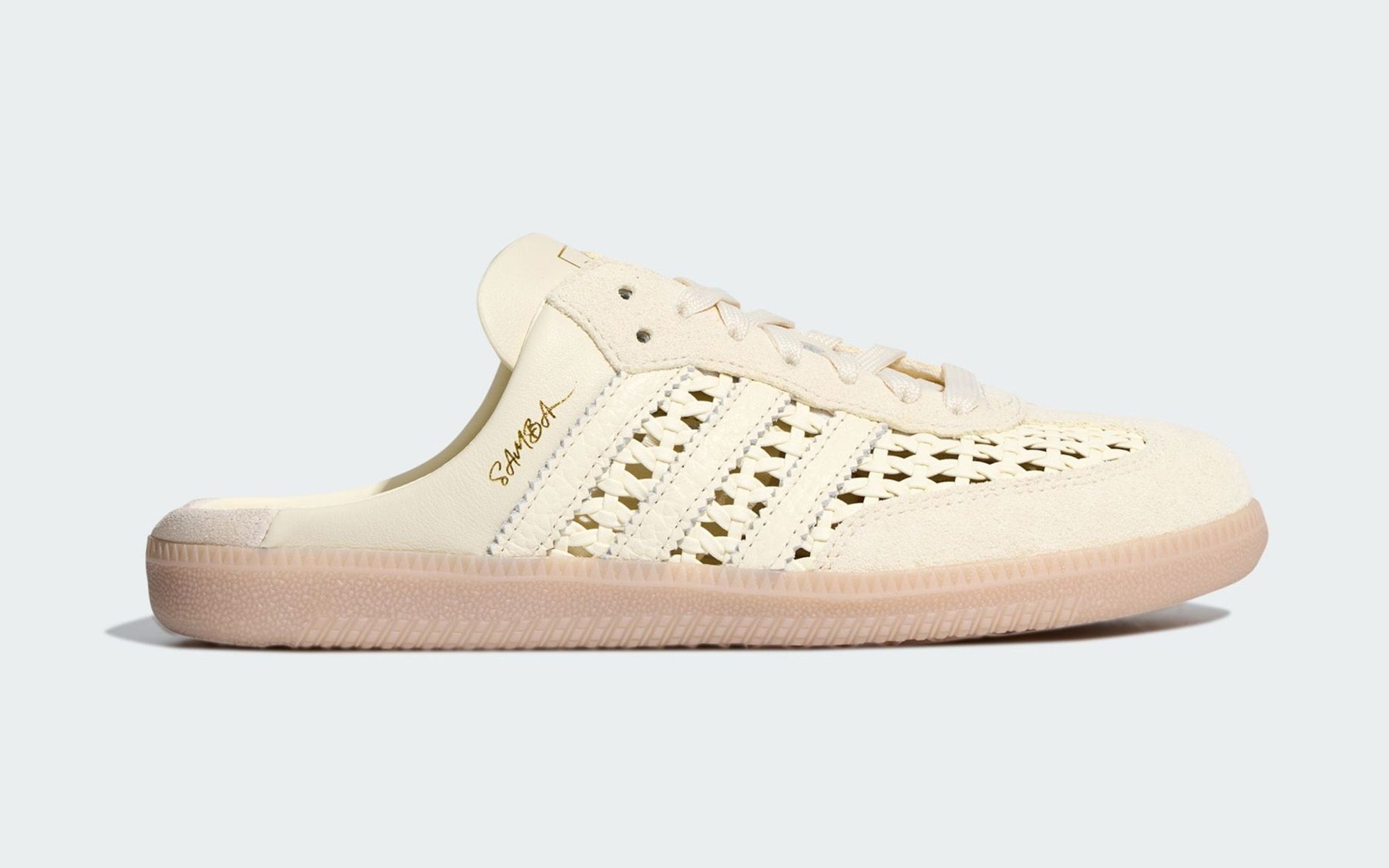 adidas Samba Mule Woven in crew white zijaanzicht