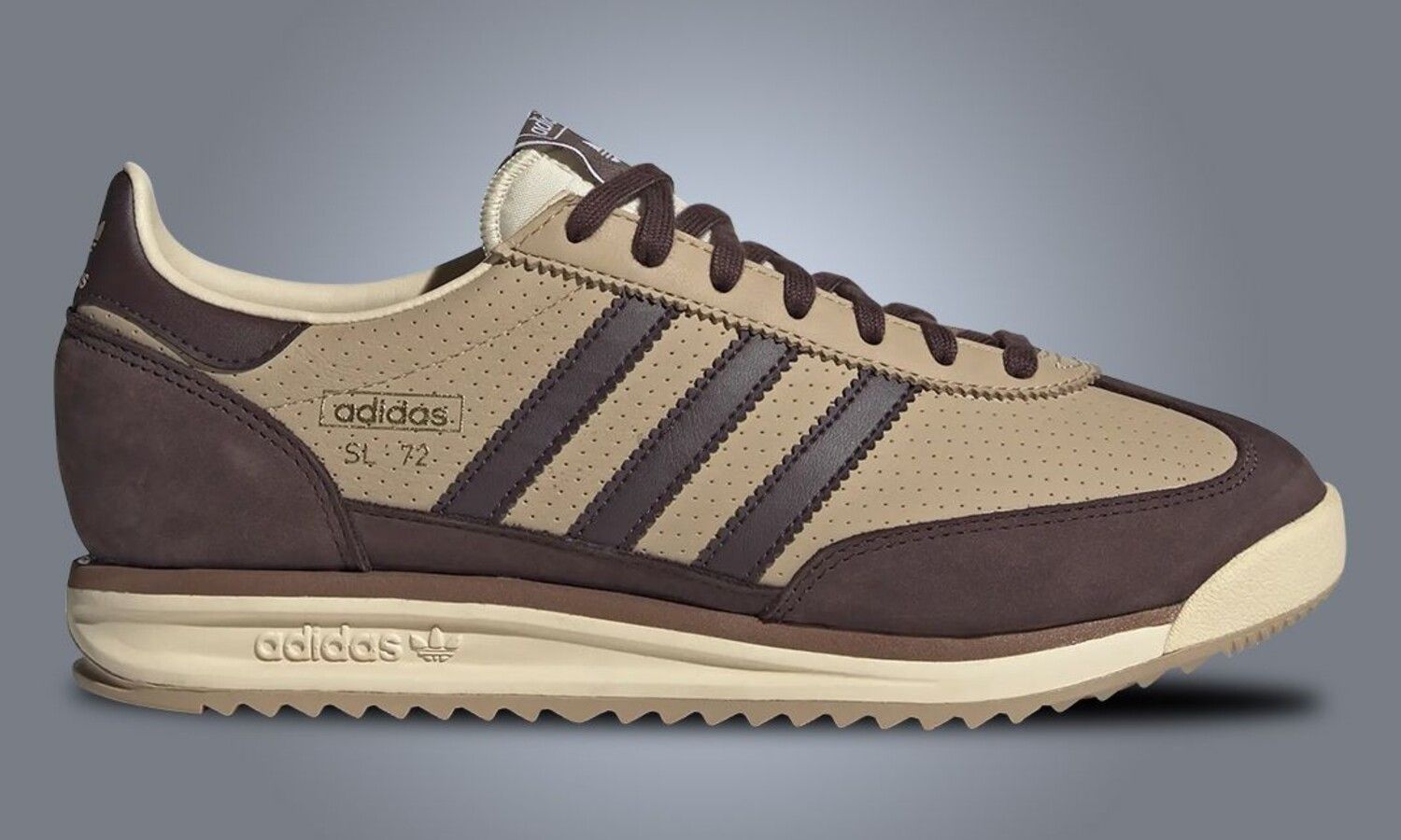 adidas SL 72 RS in warm sand en bruin, slanke retro runner
