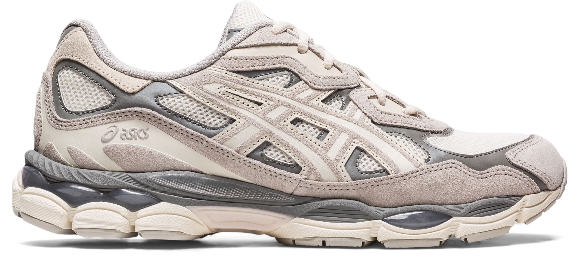 ASICS Gel NYC Cream Oyster Grey zijaanzicht
