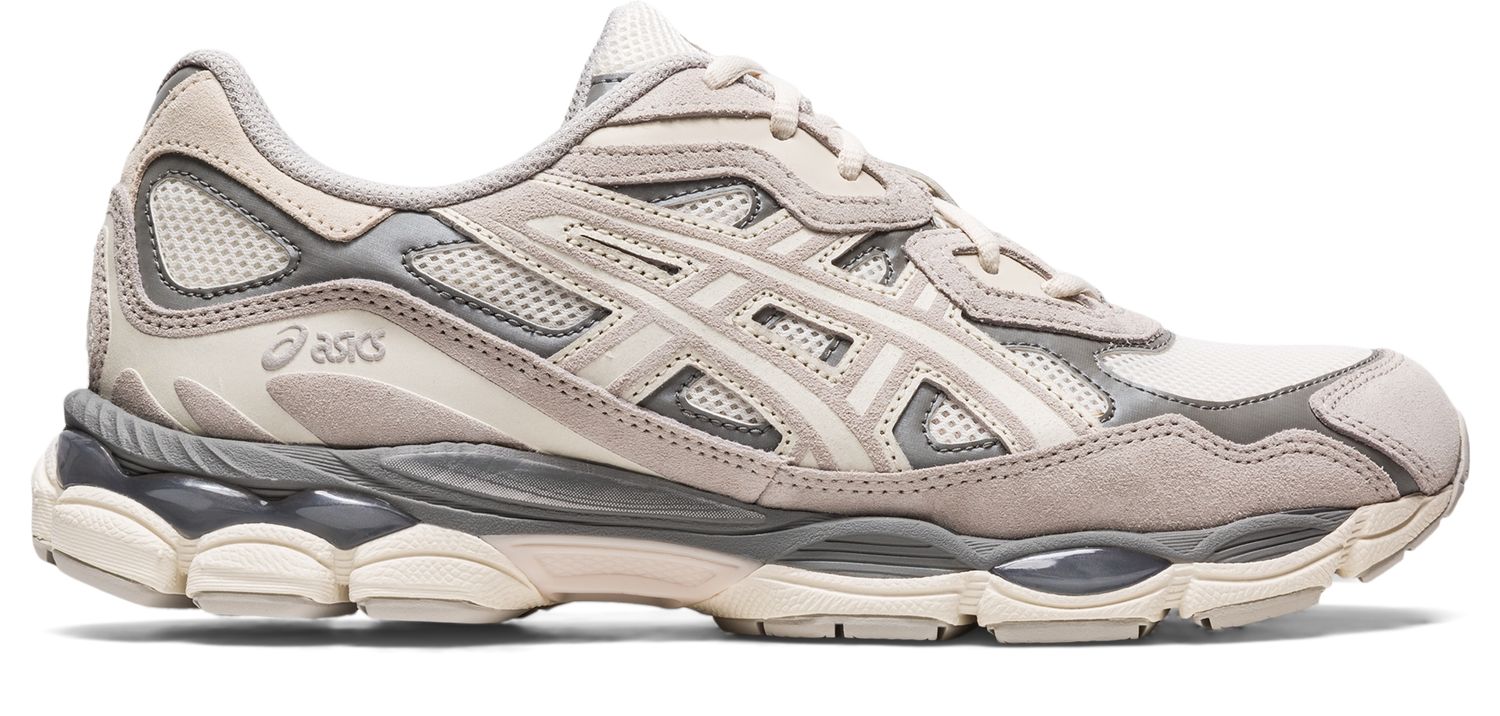 ASICS Gel NYC Cream Oyster Grey zijaanzicht