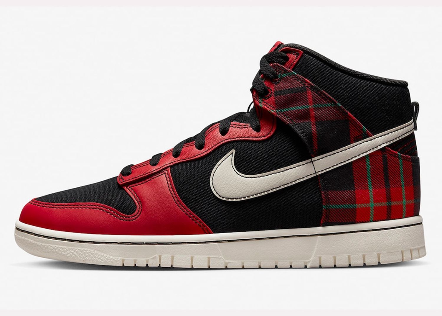 Nike Dunk High Plaid Red Black