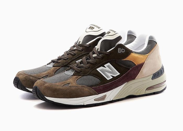 New Balance 991 Olive Burgundy