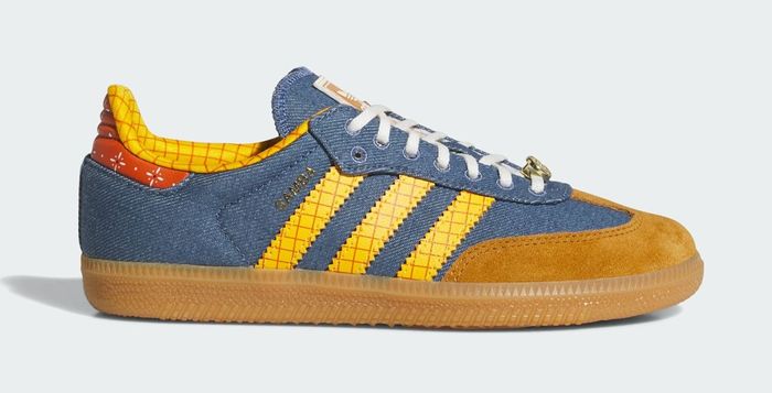 Adidas Samba Toy Story Woody LA3985 denim bovenwerk met geelbruin suede