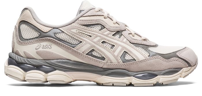 ASICS Gel NYC Cream Oyster Grey zijaanzicht