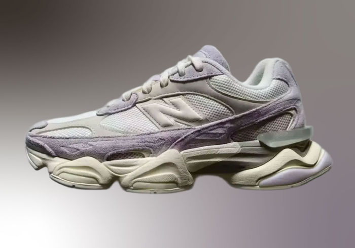 New Balance 9093 hybride sneaker in White Cream Lavender