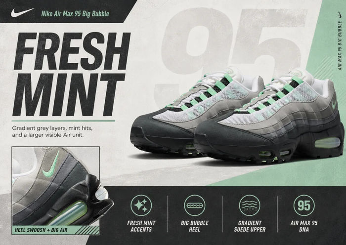 Nike Air Max 95 Fresh Mint Big Bubble 2026