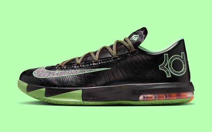 Nike KD 6 Night Vision IH3582-001 zwarte sneaker met groene details