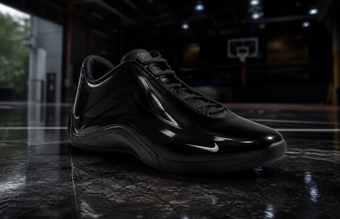 Nike Zoom Hyperflight Black IR0962-001 op donkere basketbalvloer