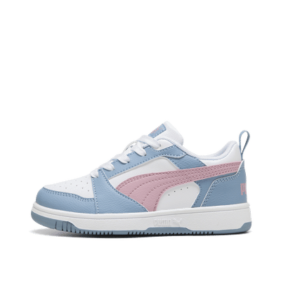 PUMA Rebound V6 Lo Kids "White/Poised Pink/Cool Blue" | 393834-30