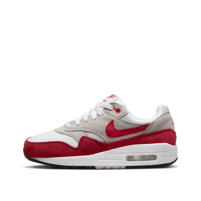 Nike Air Max 1 GS "White/Challenge Red-Neutral Grey-Black" | 555766-146