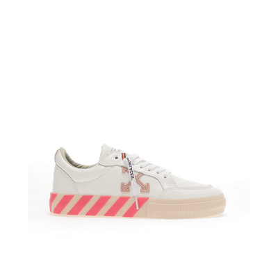 Off-White Kids Low Vulcanized Leather "White/Rose Pink" | OGIA001F25LEA003013B