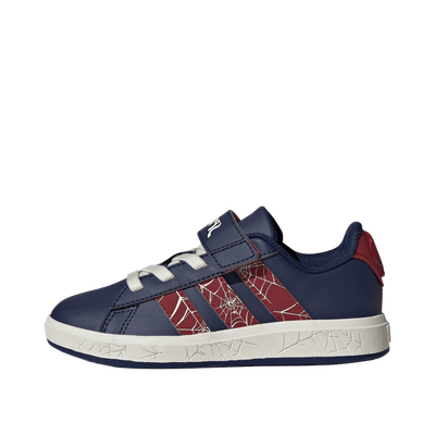 Adidas Grand Court Spider-Man "Dark Blue / Active Maroon / Off White" | JS2343