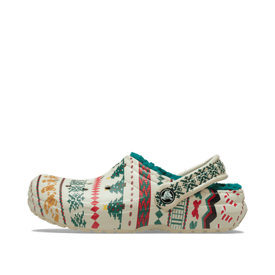 Crocs Classic Lined Fair Isle Klompen Unisex Bone 39