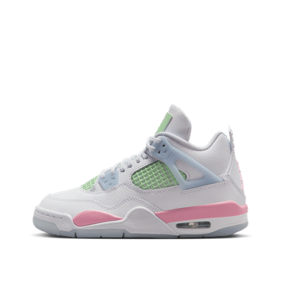 Air Jordan 4 Retro GS "White/Medium Soft Pink-Half Blue" | IB7068-100