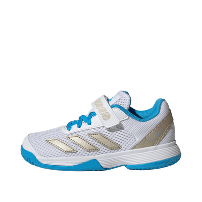 Adidas Courtflash CF Kids "Cloud White/Cyber Metallic/Lucid Aquamarine" | JP6686