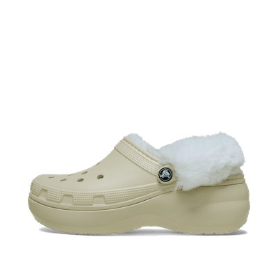 Crocs Classic Platform Fuzz Lined Clog "Bone" | 2128542Y2