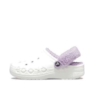 Crocs Baya Lined Fuzz-Strap Clog "White/Lavender" | 206633577
