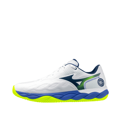 Mizuno WAVE ENFORCE COURT CC "White/Dazzling Blue/Lightning" | 61GC243520