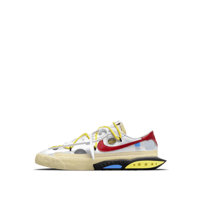 Nike Blazer Low x Off-White "White/Opti Yellow/Fossil/University Red" | DH7863-100