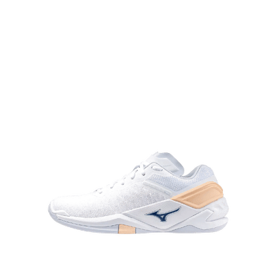 Mizuno WAVE STEALTH NEO "White/Navy Peony/Peach Parfait" | X1GB200000
