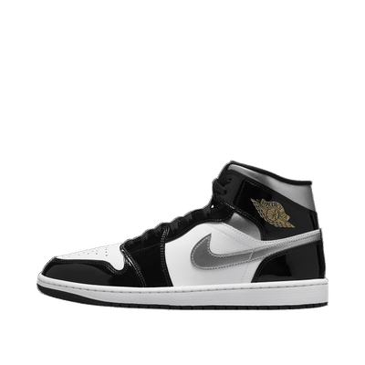 Air Jordan 1 Mid SE "Patent Black/White/Metallic Silver/Metallic Gold" | HV0789-010