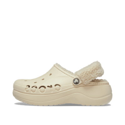 Crocs Baya Platform Fuzz Strap Lined Clog "Winter White" | 21491111S