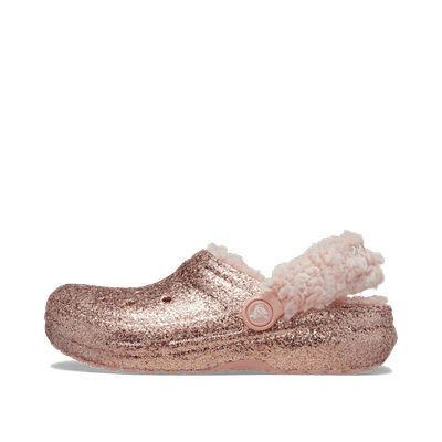 Crocs Classic Fleece-Lined Chunky Glitter Clog Kids "Powder Pink" | 21285878U