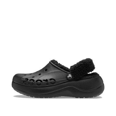 Crocs Baya Platform Fuzz Strap Lined Clog "Black" | 214911001