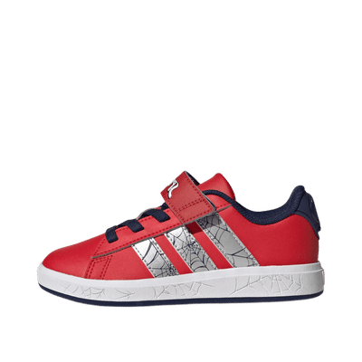 Adidas Marvel Spider-Man Grand Court "Pure Ruby / Silver Metallic / Dark Blue" | KI9123