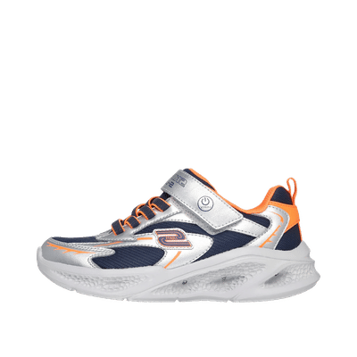 Skechers Meteor-Lights Glow-Strider "Silver/Orange" | 401497LSLOR
