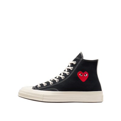 Converse x Comme des Garçons PLAY Chuck 70 Hi "Black/Red/Egret" | A08801C