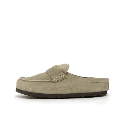 Birkenstock Naples Wrapped Suede Clog "Taupe Beige" | 1029710