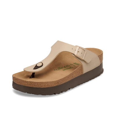 Birkenstock Gizeh Flex Platform Birko-Flor Regular Fit "Light Brown" | 1031205