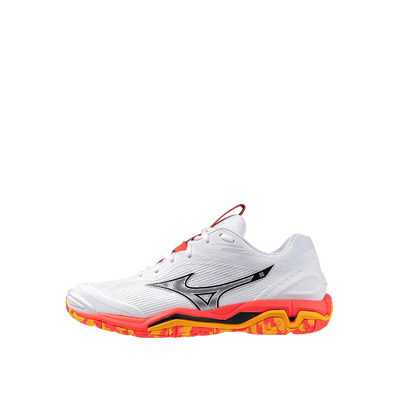 Mizuno Wave Stealth 6 "White/Fiery Coral/Citrus" | X1GA243098