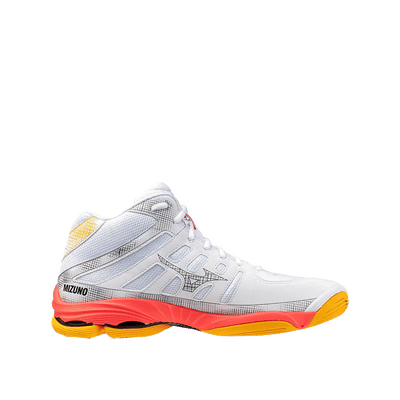 Mizuno WAVE VOLTAGE 2 MID "White/Fiery Coral/Citrus" | V1GA246598