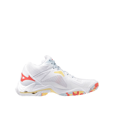 Mizuno Wave Lightning Z8 MID "White/Calypso Coral/Pale Banana" | V1GC240530