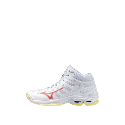 Mizuno Wave Voltage 2 MID Wmns "White/Calypso Coral/Pale Banana" | V1GC246530