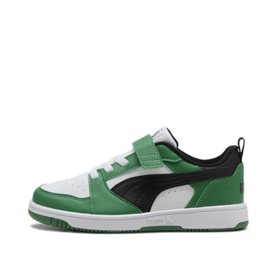 Puma Rebound V6 Low Kids "White/Black/Archive Green" | 397419-05
