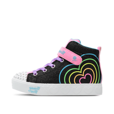 Skechers Twinkle Toes Heart Steps "Heart Glow - Black" | 314623LBKMT