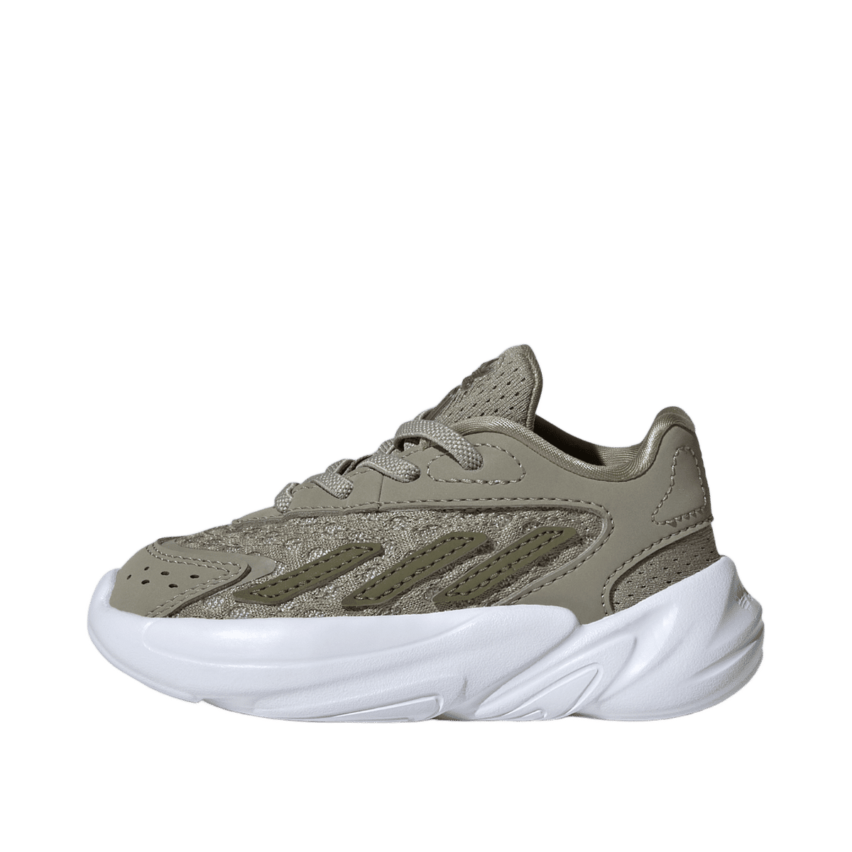 Adidas Ozelia Elastic Lace Kids "Silver Pebble/Focus Olive/Cloud White" | JH7824