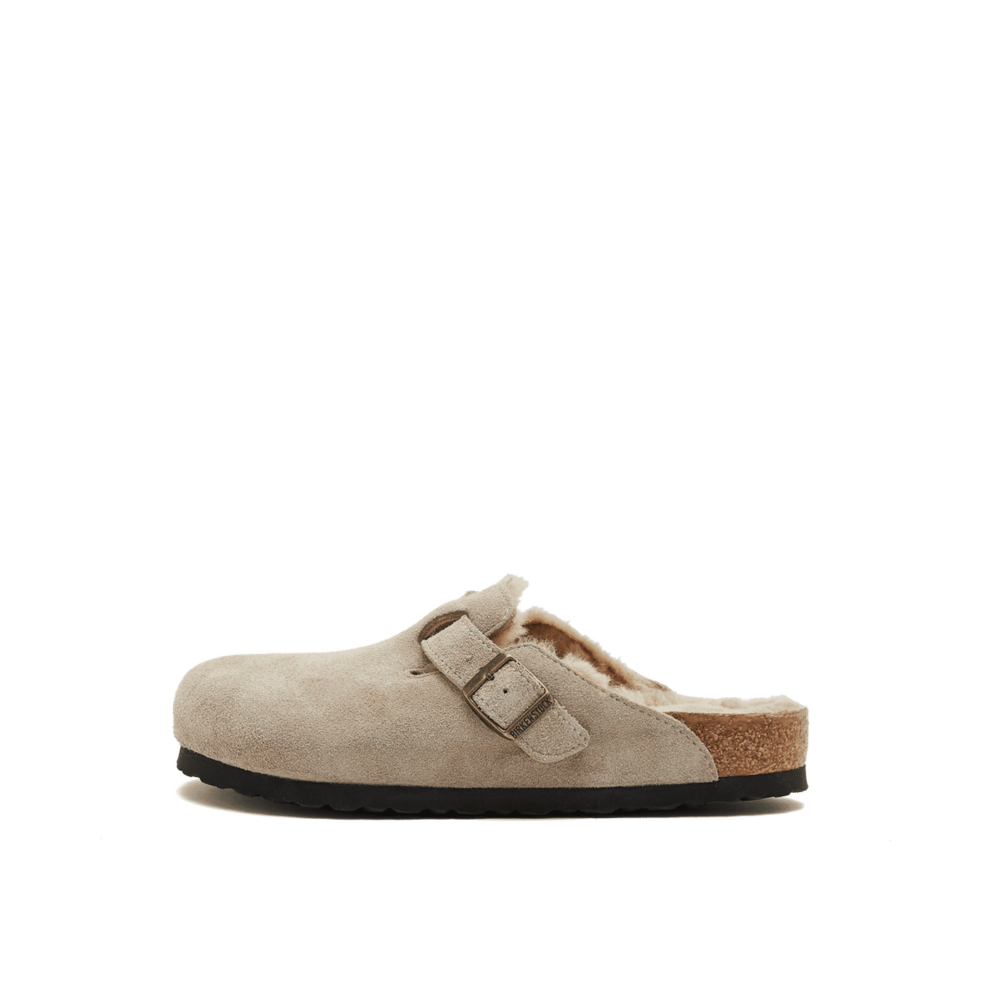 Birkenstock Boston Clog "Taupe Shearling Suede" | 1028289