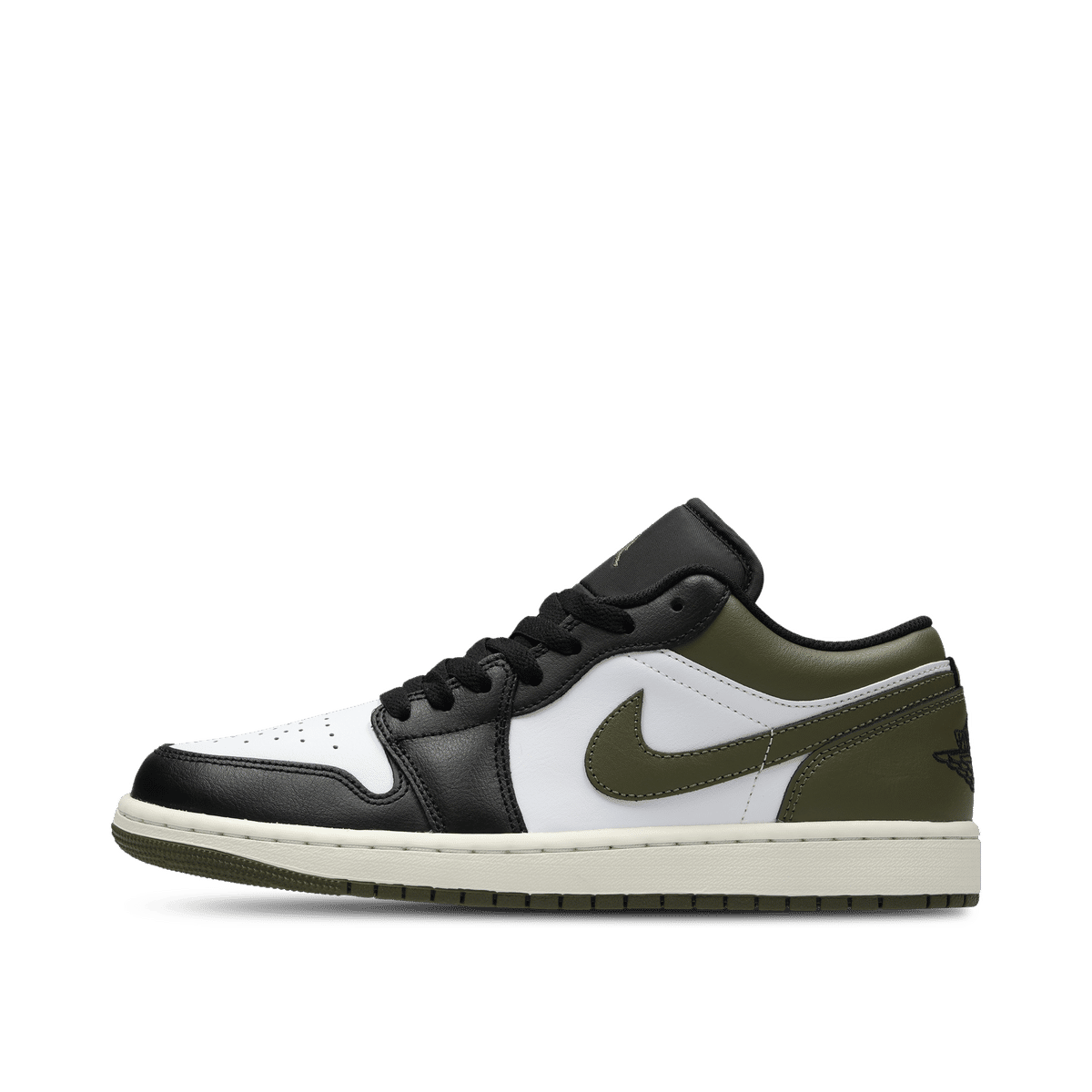 Air Jordan 1 Low "Black/White-Medium Olive" | 553558-092
