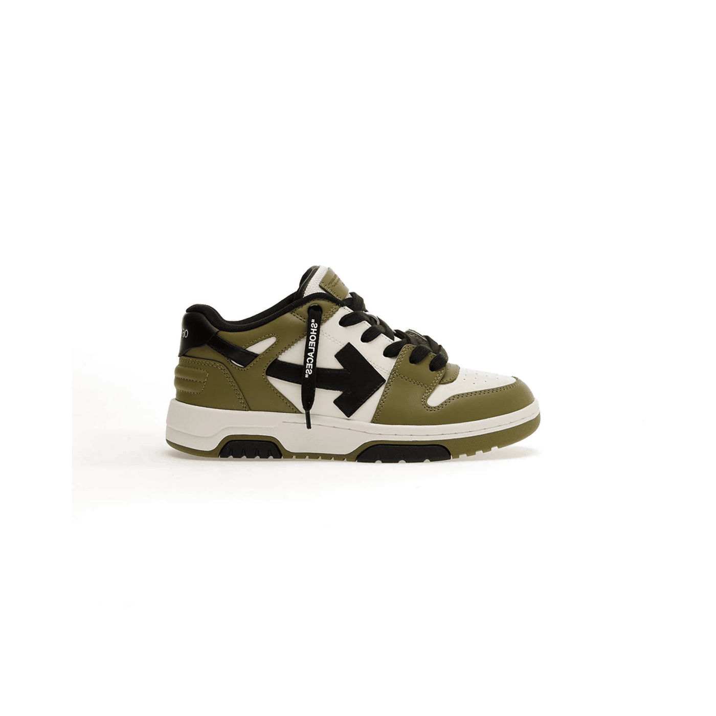 Off-White Out Of Office "White - Olive Green" | OBIA011F24LEA0010154