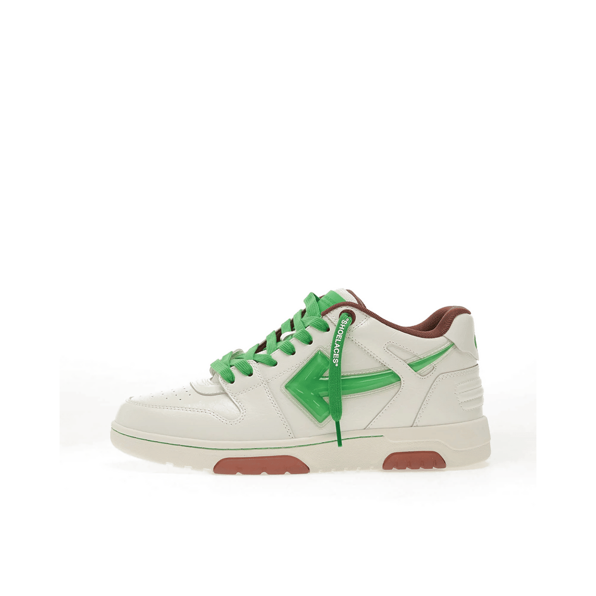 Off-White Out Of Office "White/Light Green" | OMIA189S26LEA0090150