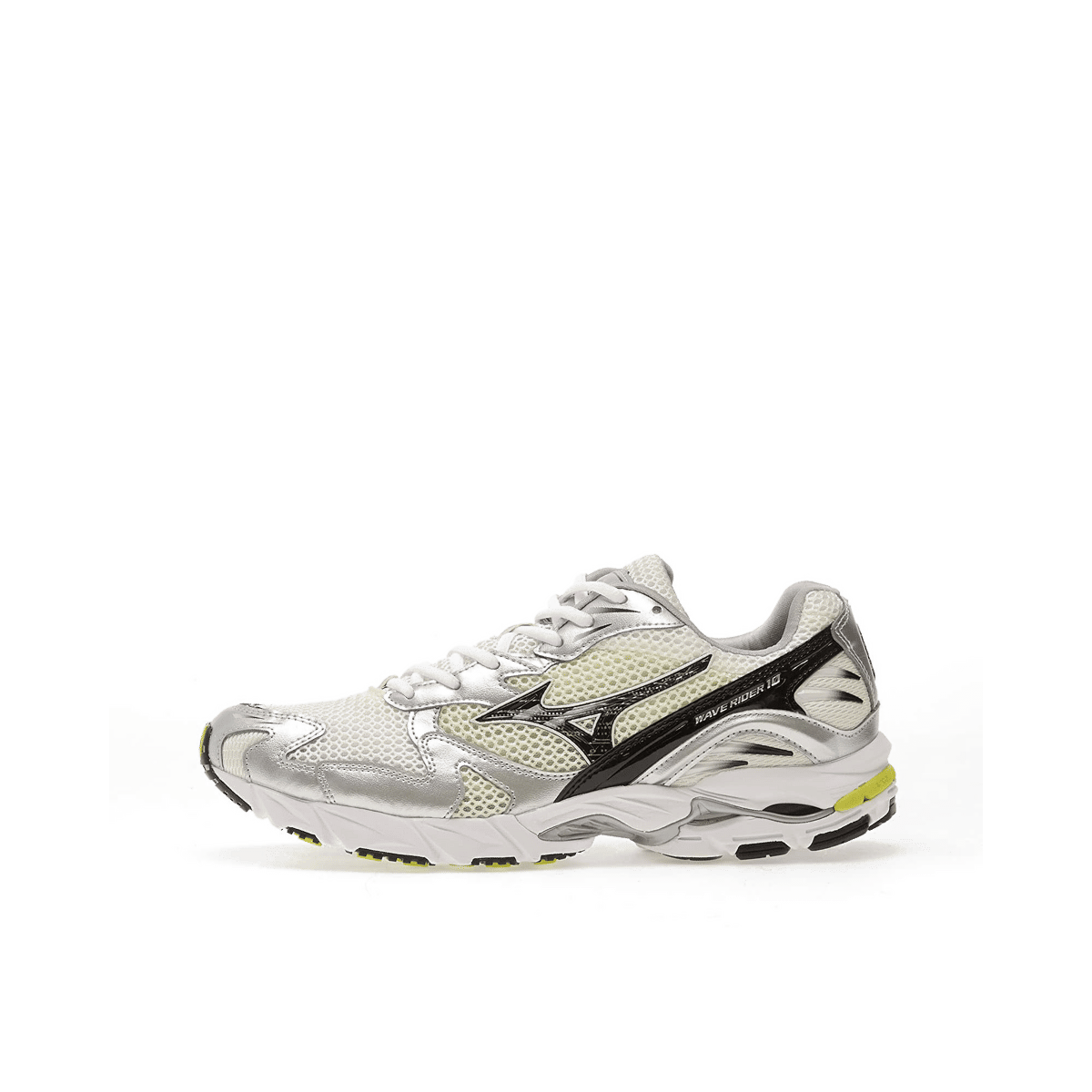 Mizuno Wave Rider 10 "Snow White/Black/Sylvan Green" | D1GA210419